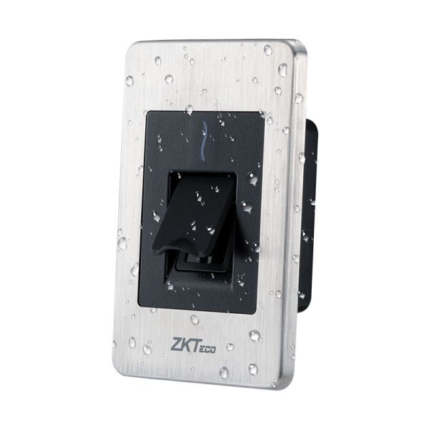 Lector de huellas biométrico ZKTeco 
 	Sensor de huellas Silk ID -
 	Instalación simple con caja estándar
 	Interface de comunicación RS485
 	Carcasa frontal de acero inoxidable
 	Nivel de protección de IP65
 	Cierre hermético que impide la entrada de polvo y resistente a salpicaduras de líquido de cualquier dirección
 	Diseño de montaje empotrado para una instalación simple y ordenada.
